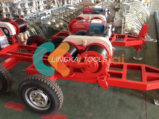 5T de resistência pesada duplo tambor diesel cabo Capstan Winch Trailer