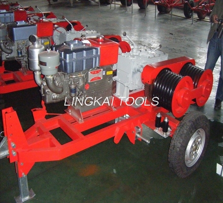 Cabo dobro de 5 toneladas do guincho do eixo tracionador do motor de Honda que puxa a máquina para a construção do poder