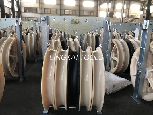Linha empacotada polias de amarração de nylon de Pulley For Transmission do condutor de 40KN MC